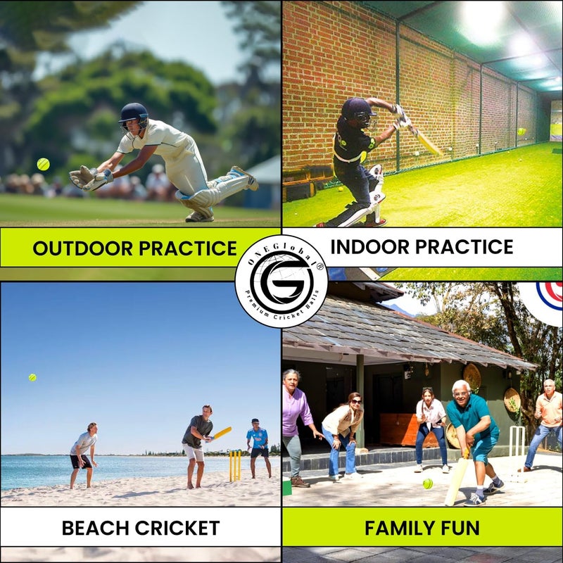 ONEGlobal Soft Rubber Cricket Ball for Practice | Outdoor & Indoor Practice Cricket Ball with Core & Stitched Seam | Realistic Feel, True Bounce & Swing for Practice, Honing Skills & Family Fun - Image 5